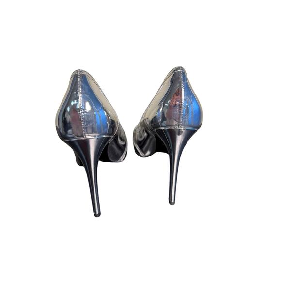 Moschino NIB Question Stitching 100mm Pumps in Silver Size 38.5 - Picture 6 of 9